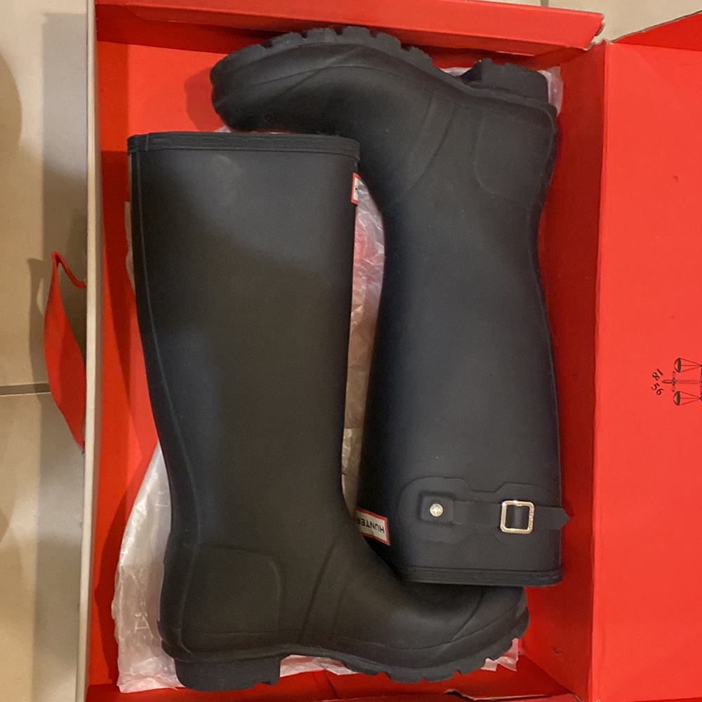 Hunter Kids Boots Navy Blue Size 6 Girls / 5 Boys - Picture 7 of 8
